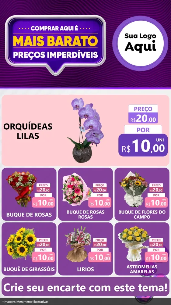 Modelo de Rede Social para Stories com o tema Mais Barato para Floricultura e jardim