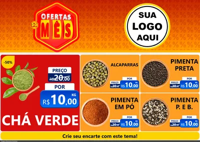Modelo de Encarte para Encarte A4 Horizontal com o tema Ofertas do Mês para Produtos Naturais