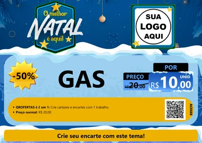 Modelo de Cartaz para Cartaz A4 Horizontal com o tema O Melhor Natal É Aqui! para Água e gás