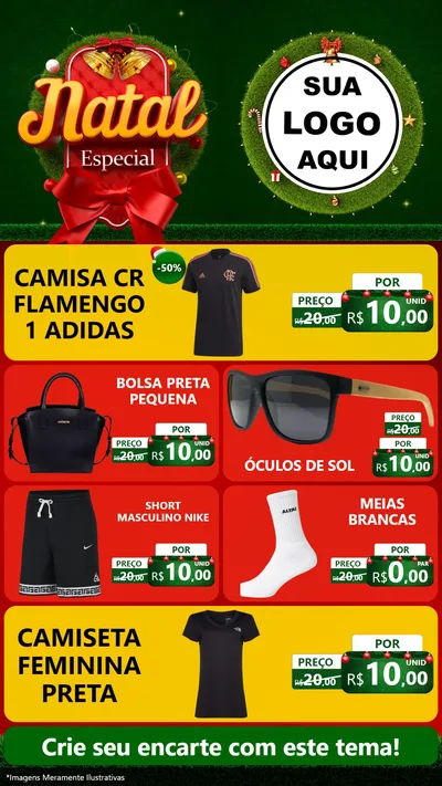 Modelo de TV para TV Vertical com o tema Natal Especial para Roupas e acessórios