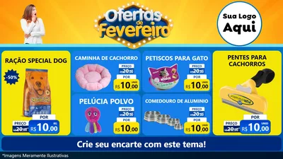 Modelo de TV para TV Horizontal com o tema Ofertas de Fevereiro para Pet Shop