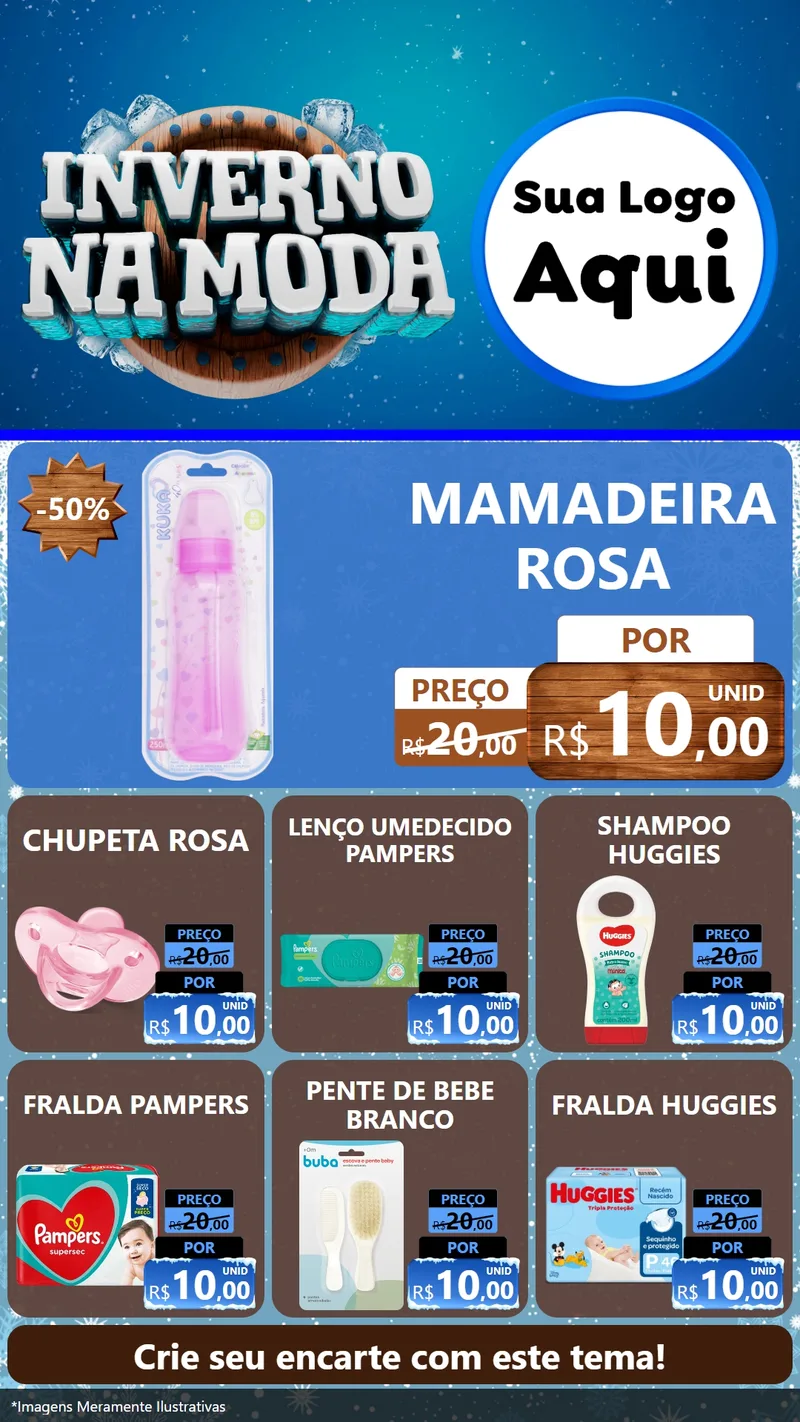 Modelo de Rede Social para Stories com o tema Inverno na Moda para Bebês