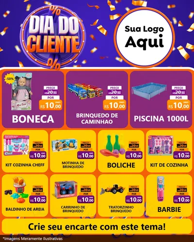 Modelo de Rede Social para Feed Instagram com o tema Dia do Cliente para Brinquedos
