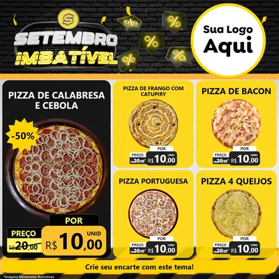 Modelo de Rede Social para Feed Facebook com o tema Setembro Imbatível para Pizzaria