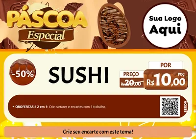 Modelo de Cartaz para Cartaz A4 Horizontal com o tema Páscoa Especial para Comida japonesa