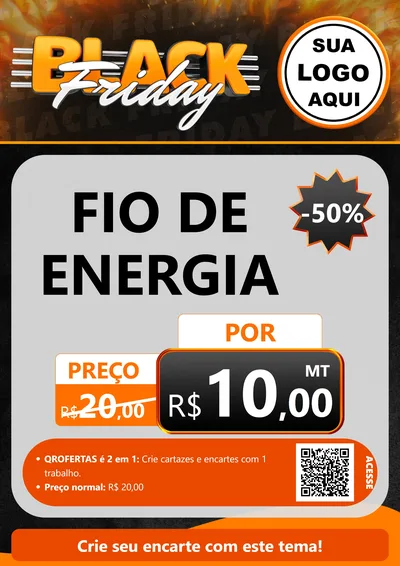 Modelo de Cartaz para Cartaz A4 Vertical com o tema Black Friday para Materiais Elétricos