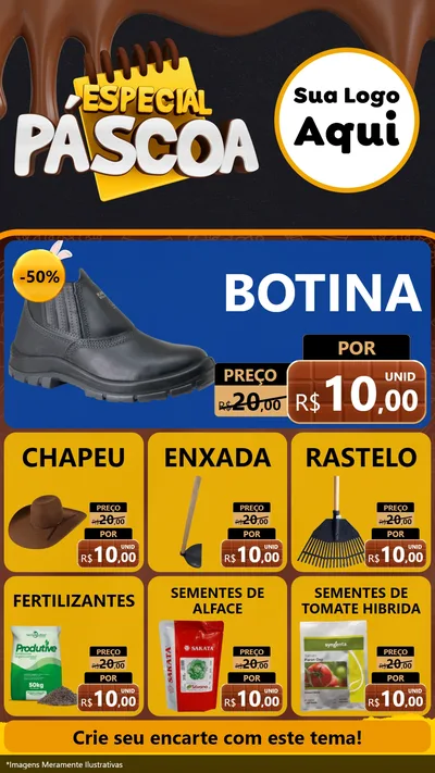Modelo de Rede Social para Stories com o tema Especial Páscoa para Agropecuária