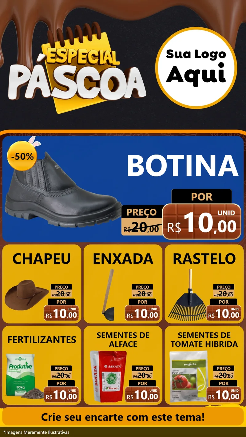 Modelo de Rede Social para Stories com o tema Especial Páscoa para Agropecuária