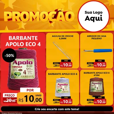 Modelo de Rede Social para Feed Facebook com o tema Promoção para Armarinho e Aviamentos