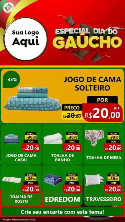 Modelo de Rede Social para Stories com o tema Especial Dia do Gaúcho para Cama, Mesa e Banho