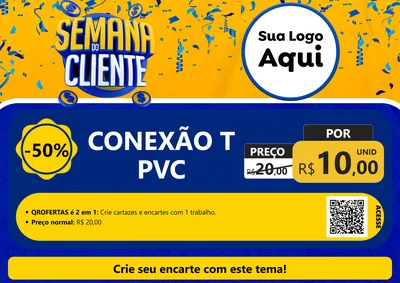 Modelo de Cartaz para Cartaz A4 Horizontal com o tema Semana do Cliente para Tubos e conexões