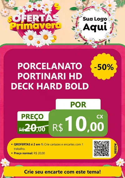 Modelo de Cartaz para Cartaz A4 Vertical com o tema Ofertas de Primavera para Pisos e revestimentos