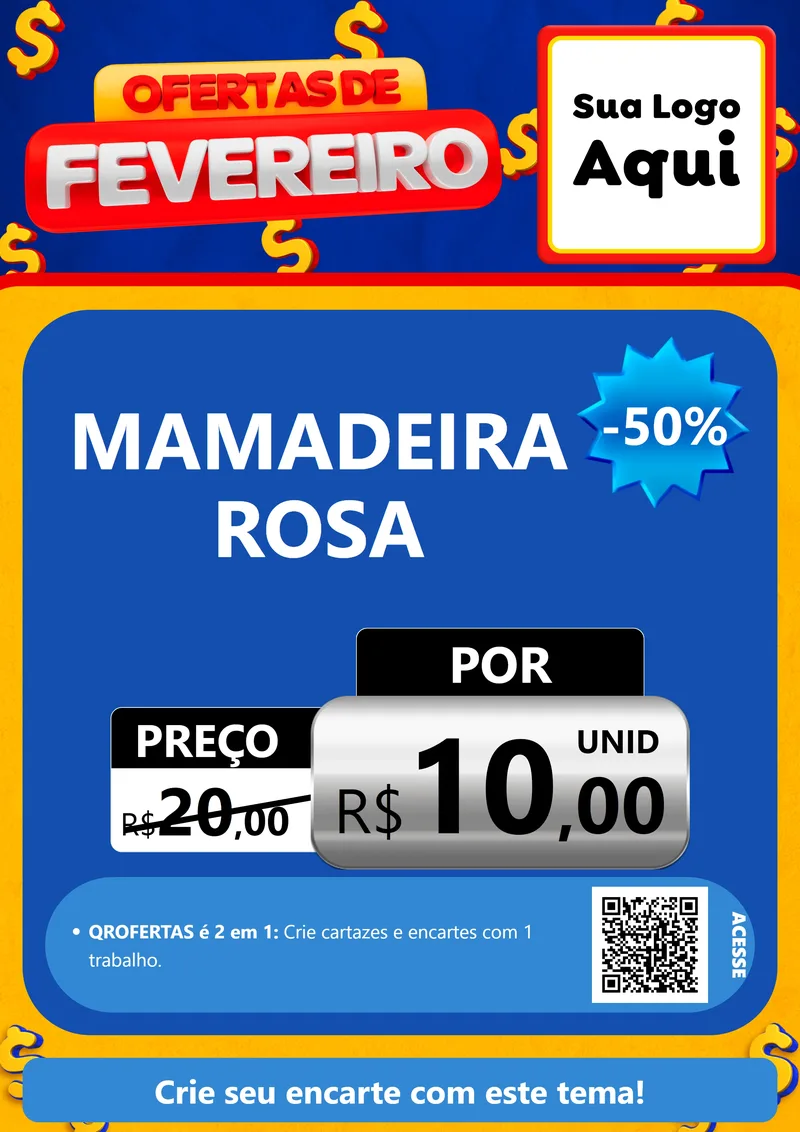 Modelo de Cartaz para Cartaz A4 Vertical com o tema Ofertas de Fevereiro para Bebês