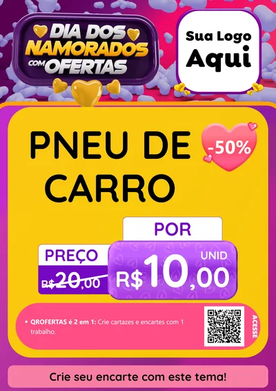 Modelo de Cartaz para Cartaz A4 Vertical com o tema Dia Dos Namorados Com Ofertas para Auto peças