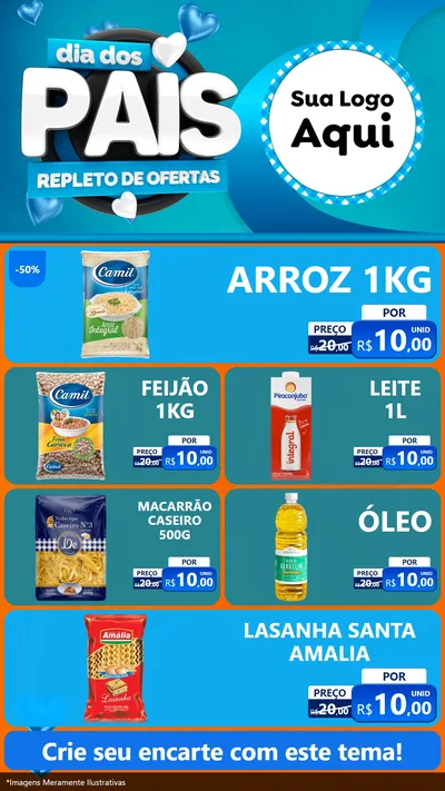Modelo de TV para TV Vertical com o tema Dia Dos Pais Repleto de Ofertas para Supermercado