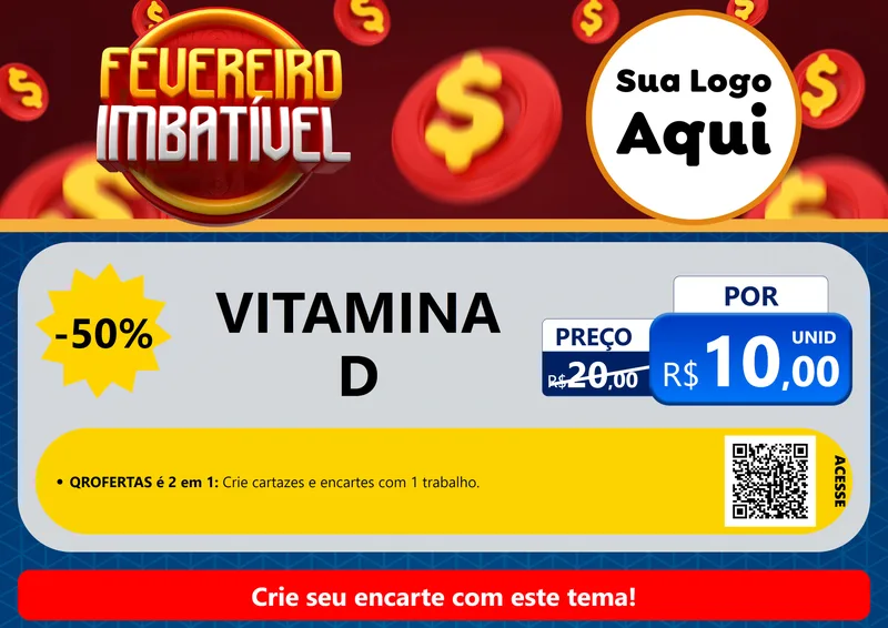 Modelo de Cartaz para Cartaz A4 Horizontal com o tema Fevereiro Imbatível para Farmácia