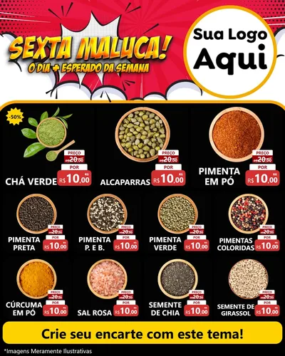 Modelo de Rede Social para Feed Instagram com o tema Sexta Maluca! para Produtos Naturais