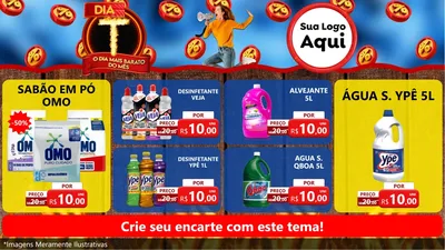 Modelo de TV para TV Horizontal com o tema Dia T - O Dia Mais Barato Do Mês para Produtos de Limpeza