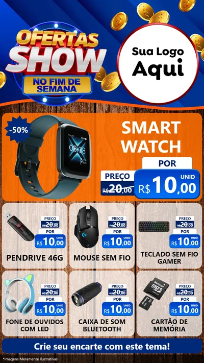 Modelo de Rede Social para Stories com o tema Ofertas Show No Fim De Semana para Informática