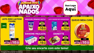 Modelo de TV para TV Horizontal com o tema Arraiá dos Apaixonados para Frios e Laticínios