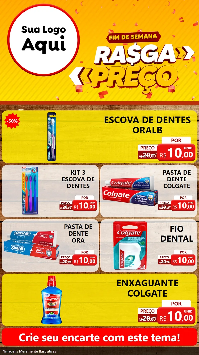Modelo de TV para TV Vertical com o tema Fim de Semana Rasga Preços para Higiene Pessoal