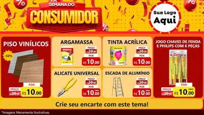 Modelo de TV para TV Horizontal com o tema Semana do Consumidor para Material para Construção