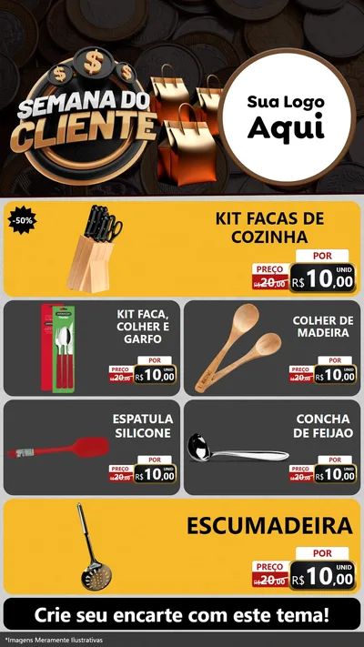 Modelo de TV para TV Vertical com o tema Semana do Cliente para Utilidades Domésticas