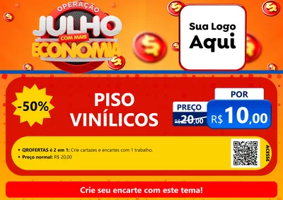 Modelo de Cartaz para Cartaz A4 Horizontal com o tema Operação Julho Com Mais Economia para Material para Construção