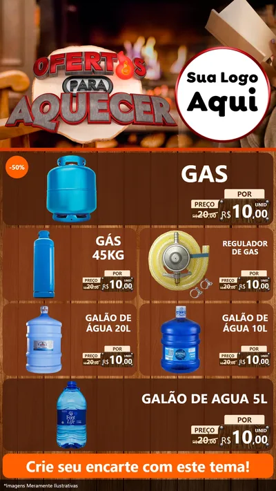 Modelo de TV para TV Vertical com o tema Ofertas Para Aquecer para Água e gás