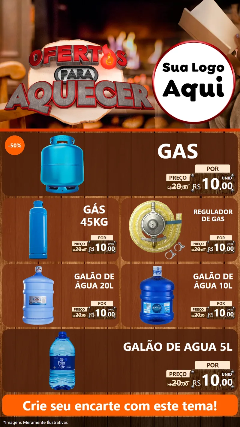 Modelo de TV para TV Vertical com o tema Ofertas Para Aquecer para Água e gás