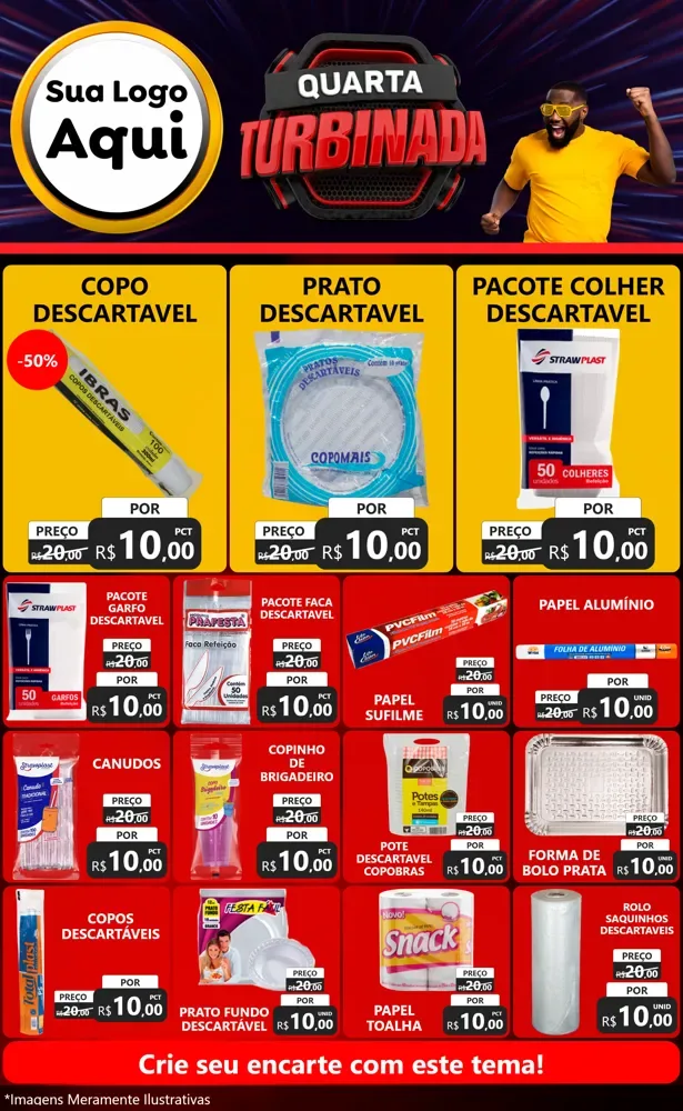 Modelo de Encarte para Encarte Grande com o tema Quarta Turbinada para Embalagens