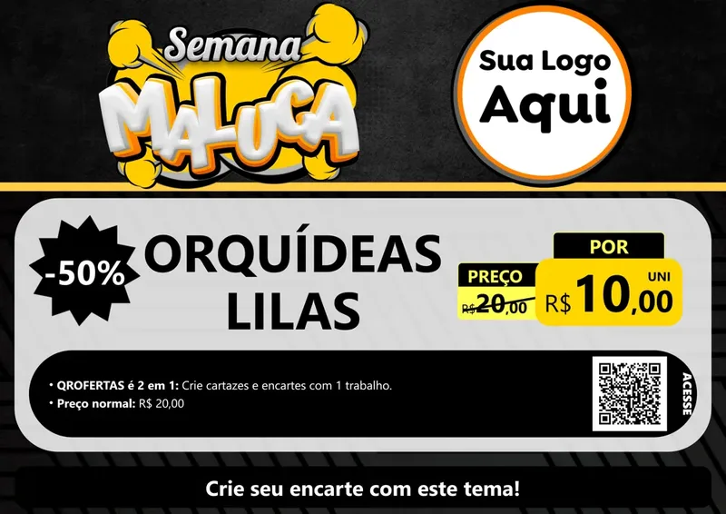 Modelo de Cartaz para Cartaz A4 Horizontal com o tema Semana Maluca para Floricultura e jardim