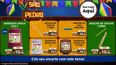 Modelo de TV para TV Horizontal com o tema São Pedro para Armarinho e Aviamentos