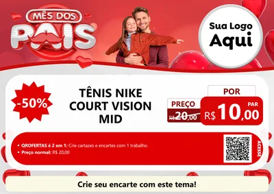 Modelo de Cartaz para Cartaz A4 Horizontal com o tema Mês dos Pais para Calçados