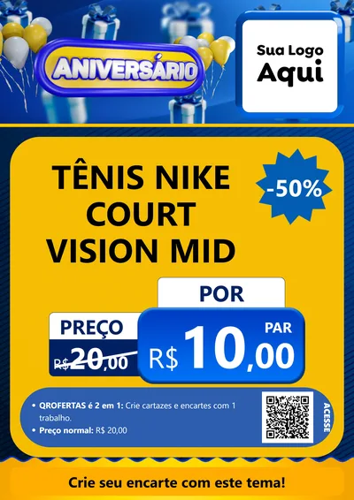 Modelo de Cartaz para Cartaz A4 Vertical com o tema Aniversário para Calçados