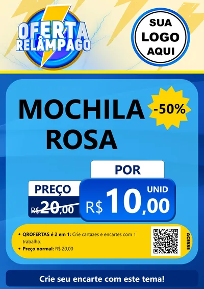 Modelo de Cartaz para Cartaz A4 Vertical com o tema Oferta Relâmpago para Papelaria