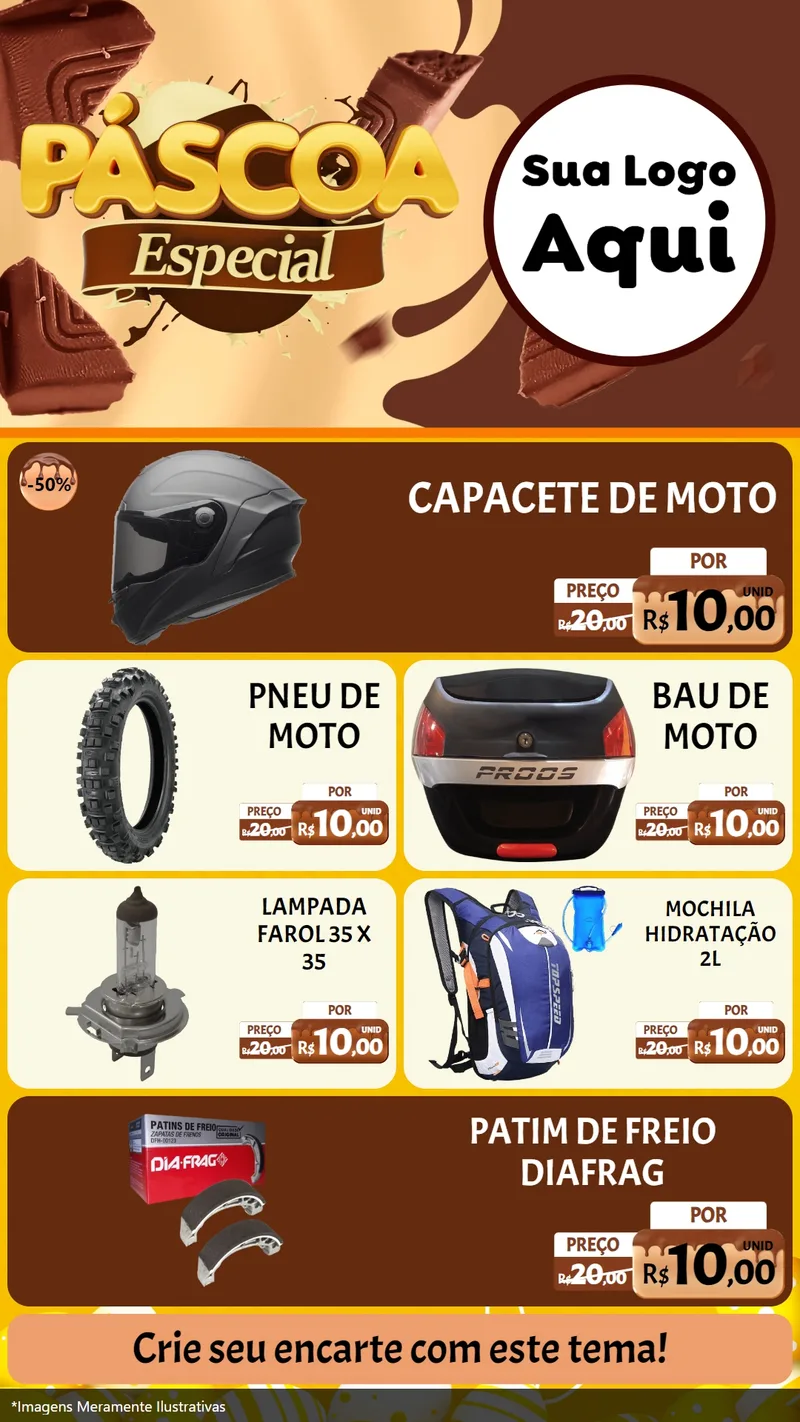 Modelo de TV para TV Vertical com o tema Páscoa Especial para Moto peças