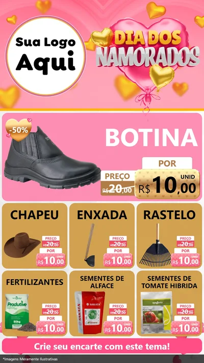 Modelo de Rede Social para Stories com o tema Dia dos Namorados para Agropecuária