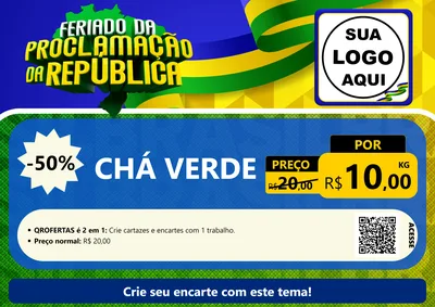 Modelo de Cartaz para Cartaz A4 Horizontal com o tema Feriado da Proclamação da República para Produtos Naturais