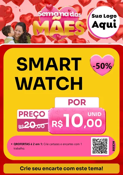 Modelo de Cartaz para Cartaz A4 Vertical com o tema Semana Das Mães para Informática