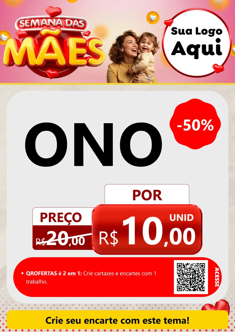 Modelo de Cartaz para Cartaz A4 Vertical com o tema Semana das Mães para Óticas