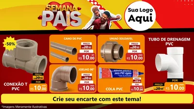 Modelo de TV para TV Horizontal com o tema Semana Dos Pais para Tubos e conexões
