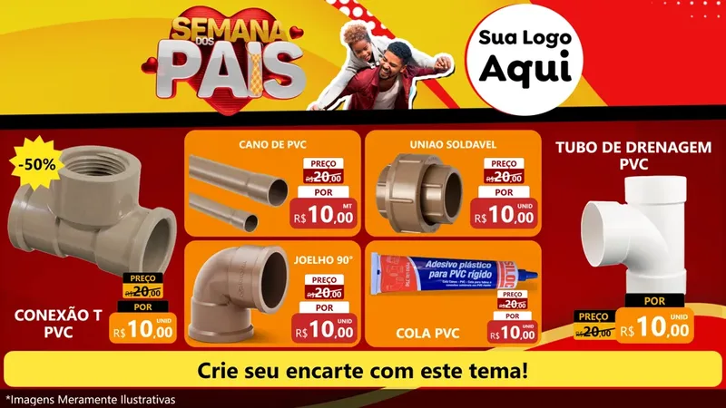 Modelo de TV para TV Horizontal com o tema Semana Dos Pais para Tubos e conexões