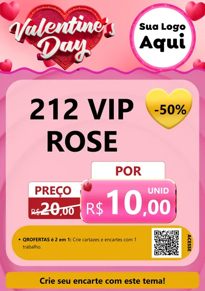 Modelo de Cartaz para Cartaz A4 Vertical com o tema Valentine's Day para Perfumes