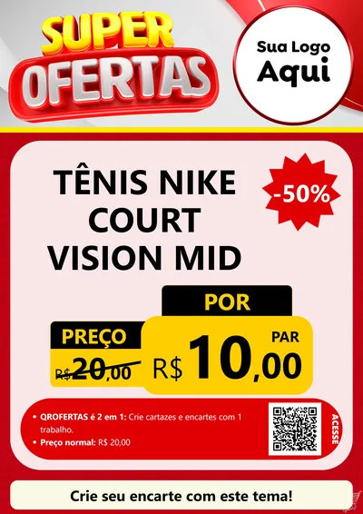 Modelo de Cartaz para Cartaz A4 Vertical com o tema Super Ofertas para Calçados