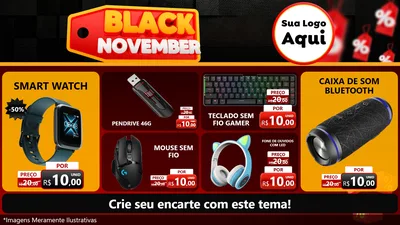 Modelo de TV para TV Horizontal com o tema Black November para Informática