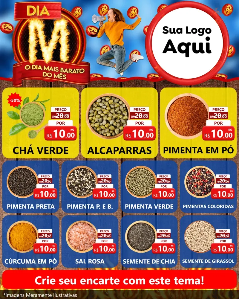 Modelo de Rede Social para Feed Instagram com o tema Dia M - O Dia Mais Barato Do Mês para Produtos Naturais