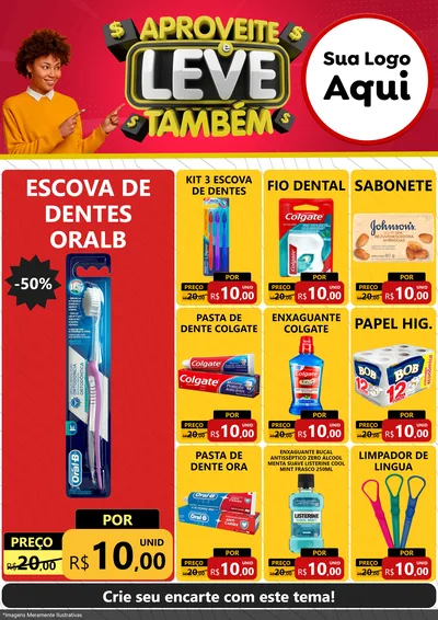 Modelo de Encarte para Encarte A4 Vertical com o tema Aproveite e Leve Também para Higiene Pessoal