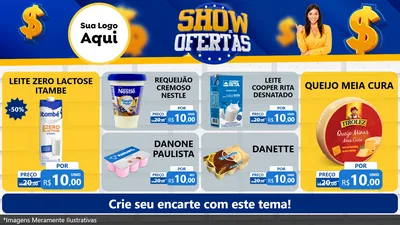 Modelo de TV para TV Horizontal com o tema Show de Ofertas para Frios e Laticínios