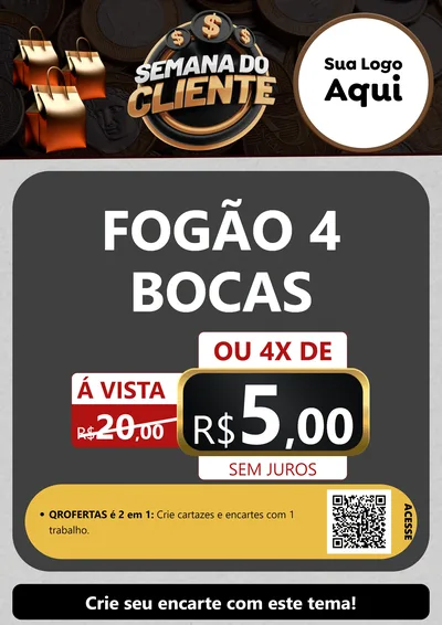 Modelo de Cartaz para Cartaz A4 Vertical com o tema Semana do Cliente para Móveis e Eletro